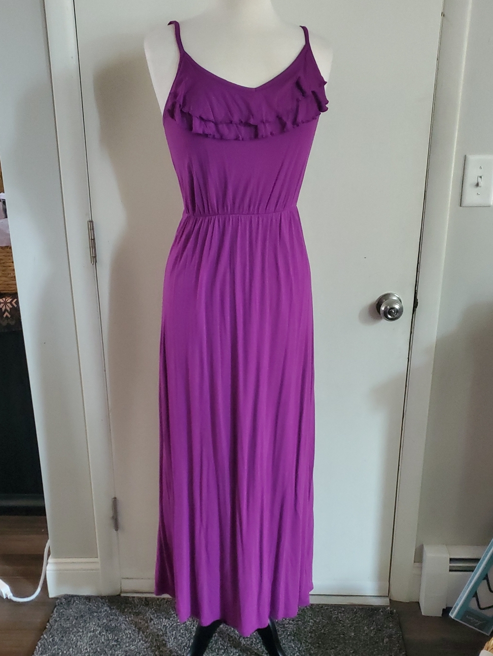 Old Navy Fuchsia Ruffle-Front Maxi Dress